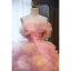 Charmant Charmant Rougissant Rose Volants en Cascade Robe De Bal 2023 Robe Boule Bustier Perle Appliques Sans Manches Dos Nu Train De Balayage Promo Robe De Ceremonie