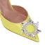 Chic / Beautiful Orange Casual Rhinestone Satin Womens Sandals 2022 8 cm Thick Heels Pointed Toe Sandals High Heels