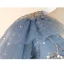 Fashion Sky Blue Beading Star Sequins Birthday Flower Girl Dresses 2023 Ball Gown V-Neck Short Sleeve Backless Floor-Length / Long Flower Girl Dresses