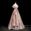 Fashion Blushing Pink Beading Prom Dresses 2025 A-Line / Princess Off-The-Shoulder Short Sleeve Backless Floor-Length / Long Formal Dresses