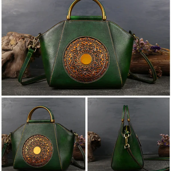 Vintage Bruin Straatkleding Leer Totem Handtas Dames Tassen 2023