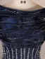 Vintage / Originale Bleu Marine Perlage Paillettes Robe De Bal 2025 Robe Boule De l'épaule 1/2 Manches Dos Nu Longue Robe De Ceremonie