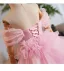 Luxus / Herrlich Pink Handgefertigt Perlenstickerei Pailletten Fallende Rüsche Ballkleider 2025 Meerjungfrau Off Shoulder Ärmellos Rückenfreies Sweep / Pinsel Zug Festliche Kleider