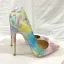 Ungewöhnlich Multifarben Gekritzel Ball Pumps 2022 12 cm Stilettos Spitzschuh Pumps Hochhackige