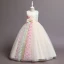 Lovely Blushing Pink Butterfly Appliques Birthday Flower Girl Dresses 2024 Ball Gown Scoop Neck Sleeveless Bow Sash Floor-Length / Long