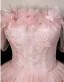 Flower Fairy Blushing Pink Appliques Beading Prom Dresses 2026 Ball Gown Off-The-Shoulder Sleeveless Backless Floor-Length / Long Formal Dresses