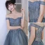 Chic / Beautiful Multi-Colors Ocean Blue Prom Dresses 2022 A-Line / Princess Off-The-Shoulder Beading Sequins Sleeveless Backless Floor-Length / Long Prom Formal Dresses