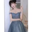 Chic / Beautiful Multi-Colors Ocean Blue Prom Dresses 2022 A-Line / Princess Off-The-Shoulder Beading Sequins Sleeveless Backless Floor-Length / Long Prom Formal Dresses