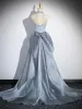 Charming Mint Green Beading Glitter Sequins Prom Dresses 2024 Trumpet / Mermaid Halter Sleeveless Backless Sweep Train Prom Formal Dresses