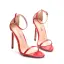 Sexy Rot Abend Sommer Sandalen Damen 2023 11 cm Stilettos Knöchelriemen Peeptoes Sandaletten Hochhackige