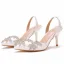 Chic / Beautiful White Rhinestone Wedding Shoes 2023 7 cm Stiletto Heels Pointed Toe Wedding High Heels