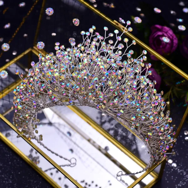 Sparkly Silver Handmade Rhinestone Bridal Hair Accessories 2023 Alloy Wedding