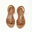 Romain Été Beige Vêtement de rue Plage Plate Sandales Femme 2022 T-Strap Peep Toes / Bout Ouvert Sandales