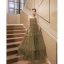 High-end Fashion Clover Green Pleated Evening Dresses 2023 A-Line / Princess Strapless Sleeveless Evening Party Floor-Length / Long Formal Dresses