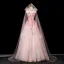 Flower Fairy Blushing Pink Beading Appliques Prom Dresses 2025 Ball Gown Strapless Sleeveless Backless Floor-Length / Long Formal Dresses
