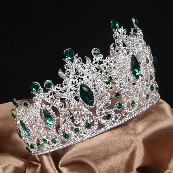 Baroque Vert Faux Diamant Accessoire Cheveux Mariage 2024 Alliage Mariage Accessorize