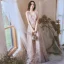 Flower Fairy Blushing Pink Beading Sequins Appliques Prom Dresses 2024 A-Line / Princess Square Neckline Sleeveless Backless Floor-Length / Long Prom Formal Dresses