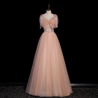 Charmant Blozen Roze Kralen Rhinestone Galajurken 2023 A Lijn Spaghettibandjes Strik Mouwloos Ruglooze Lange Gelegenheid Jurken