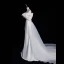 Vintage / Retro White Ruffle Satin Wedding Dresses 2024 Trumpet / Mermaid Off-The-Shoulder Short Sleeve Backless Court Train Wedding