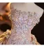 Luxus / Herrlich Charmant Champagner Applikationen Perlenstickerei Pailletten Asymmetrisch Cocktailkleider 2025 A Linie Bandeau Ärmellos Rückenfreies Cocktail Festliche Kleider