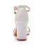 Schlicht Weiß Brautschuhe 2023 Knöchelriemen 4 cm Low Heel Thick Heels Peeptoes Hochzeit Sandaletten Hochhackige