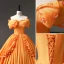 Elegant Orange Appliques Prom Dresses 2023 Ball Gown Bow Off-The-Shoulder Short Sleeve Backless Floor-Length / Long Prom Formal Dresses