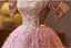 Charming Blushing Pink Beading Rhinestone Lace Flower Tassel Prom Dresses 2025 Ball Gown Off-The-Shoulder Short Sleeve Backless Floor-Length / Long Prom Formal Dresses