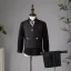 Fashion Black Rhinestone 6-piece Boys Wedding Suits 2025 Long Sleeve Body Jewellery Coat Pants Shirt Tie Vest Wedding