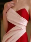 Chic / Beautiful Burgundy A-Line / Princess Prom Dresses 2024 Strapless Sleeveless Backless Floor-Length / Long Prom Formal Dresses