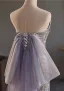 Sexy Silber Grau Pailletten Gespaltete Front Ballkleider 2024 Meerjungfrau Bandeau Ärmellos Rückenfreies Sweep / Pinsel Zug Ball Festliche Kleider