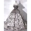 Vintage / Retro Baroque Silver Lace Flower Satin Prom Dresses 2022 Ball Gown Spaghetti Straps Sleeveless Backless Beading Floor-Length / Long Formal Dresses