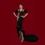 Haut de Gamme Noire Fait main Perle Brodé Robe De Soirée 2023 Trompette / Sirène V-Cou Manches Courtes Soirée Asymétrique Robe De Ceremonie