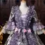 Vintage Mittelalterlich Violett Stickerei Ballkleider 2026 Ballkleid Rundhalsausschnitt Glockenhülsen Lange Festliche Kleider