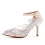 Élégant Blanche Faux Diamant En Dentelle Fleur Chaussure De Mariée 2023 8 cm Talons Aiguilles Bride Cheville À Bout Pointu Mariage Talons Hauts