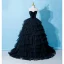 Audrey Hepburn-Stil Schwarz Fallende Rüsche Abendkleider 2023 Ballkleid Bandeau Ärmellos Rückenfreies Sweep / Pinsel Zug Abend Festliche Kleider
