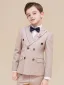 Fashion Beige Long Sleeve Boys Wedding Suits 2022 Coat Pants Shirt Tie Wedding