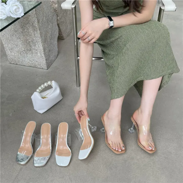 Sexy Summer Casual Black Womens Sandals 2022 9 cm Stiletto Heels Open / Peep Toe Sandals High Heels