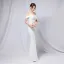 Charming Black Gold Sequins Evening Dresses 2022 Trumpet / Mermaid Off-The-Shoulder Short Sleeve Backless Floor-Length / Long Evening Party Formal Dresses
