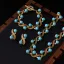 Vintage / Retro Mint Green Handmade  Turquoise Turquoise Rhinestone Prom Bracelets Earrings Necklace Accessories 2025