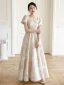 Chic / Belle Champagne Paillettes Robe Demoiselle D'honneur 2023 Princesse Dos Nu Longue Robe Demoiselle D'honneur