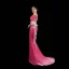 High-end Fuchsia Suede Beading Rhinestone Evening Dresses 2023 Trumpet / Mermaid Scoop Neck Bell sleeves Sweep Train Evening Party Formal Dresses