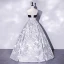 Elegant Silver Grey Printing Prom Dresses 2022 Ball Gown Strapless Sleeveless Backless Floor-Length / Long Prom Formal Dresses