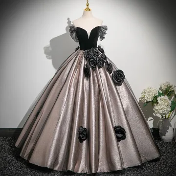 Elegant Black Prom Dresses Ball Gown Appliques 2025 Strapless Sleeveless Backless Floor Length Long Prom Formal Dresses