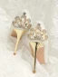 Fantastisk Elfenben Läder Rhinestone Paljetter Spets Blomma Brudskor 2022 8 cm Stilettklackar Spetsiga Bröllop Pumps Högklackade