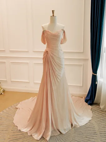 Haut De Gamme Sexy Rougissant Rose Faux Diamant Robe De Soirée 2026 Trompette Sirène Bustier Sans Manches Dos Nu Longue Soirée Robe De Ceremonie