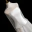 Modest / Simple Ivory Satin Wedding Dresses 2026 A-Line / Princess Strapless Sleeveless Backless Sweep Train