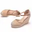 Chic / Beautiful Beige Street Wear Braid Womens Sandals 2022 9 cm Wedges Round Toe Womens Sandals