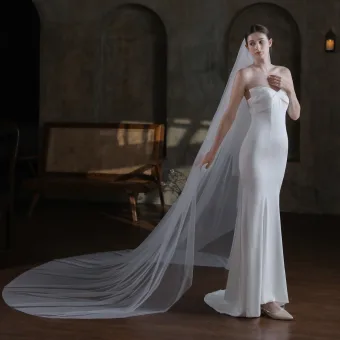 Modest Simple White 2 M Tulle Wedding Veils 2025