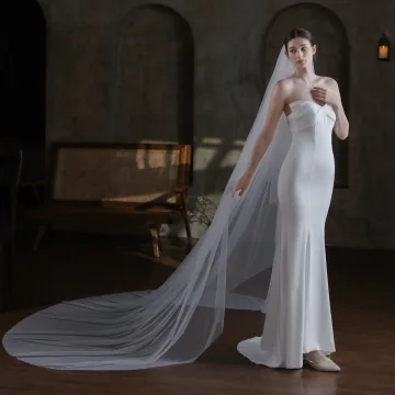 Modest Simple White 2 M Tulle Wedding Veils 2025