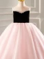 Elegant Blushing Pink Rhinestone Birthday Flower Girl Dresses 2023 Ball Gown Scoop Neck Sleeveless Backless Tea-length